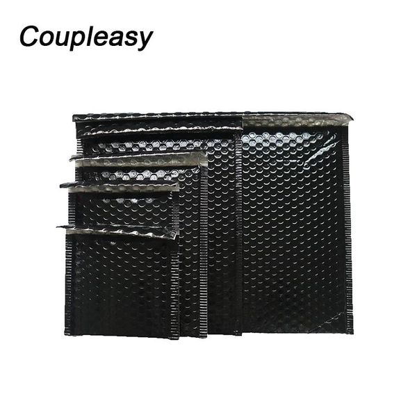 

50pcs bright black aluminized film bubble mailers padded envelopes thicken mail packaging bag waterproof polymailer packing bags