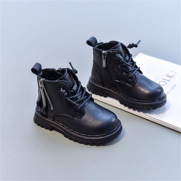 

boots 2021 autumn baby genuine leather toddler kids rubber soft sole fashion girls matin, Black;grey