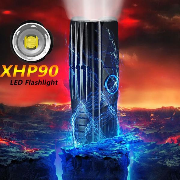 

xlamp xhp90.2 super bright xhp70.2 tactical flash light xhp50 usb zoom torch hunting use 26650 camping flashlights torches