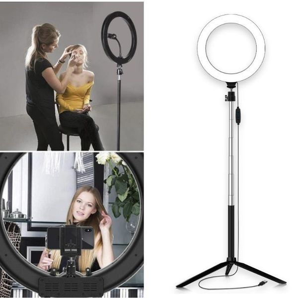 

bluetooth portable beauty universal video light lamp led ring fill stand pography po sudio three-speed panel lights