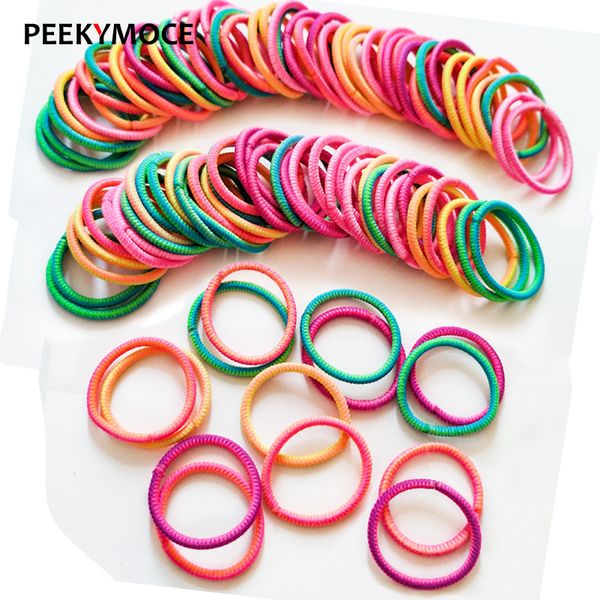 40/80PCS Mädchen Welle Farben Sichere Elastische Gummibänder Kinder Ring elastische krawatte Pferdeschwanz Halter Kinder Haar Zubehör