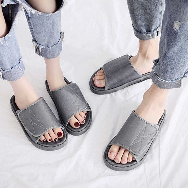 

women slippers summer fashion casual couples non slip sandals indoor household comfortable slippers large size 210619, Black