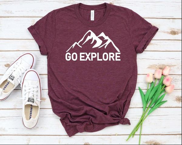 

go womens t shirt explore adventure lover print women tshirt cotton casual funny gift 90s lady yong girl drop ship, White