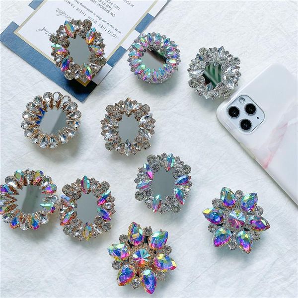 

cell phone mounts & holders luxury diamond-studded mirror airbag mobile holder finger ring for x xs 8