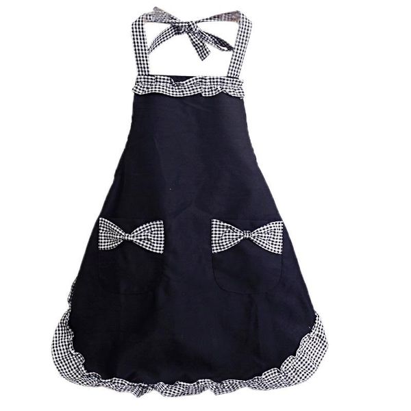 

cute retro lovely vintage ladies kitchen fashion flirty women's aprons with pockets black patterns for mother's day gift
