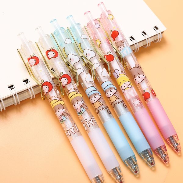 

painting pens gold hook prs small clear jump bullet 0.5 black girl student stationery neutral pen, Black;red