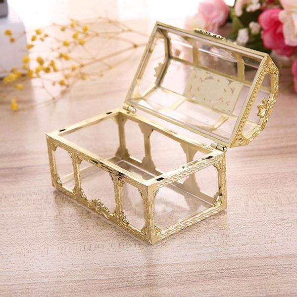 

Vintage Transparent Storage Box Candy Trinket Jewelry Holder Organizer Container Rubber Band Decoration Box