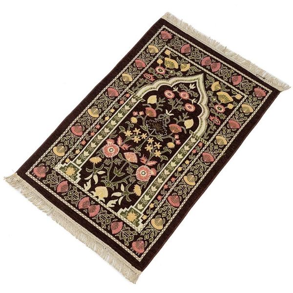 

carpets muslim prayer rug thick islamic chenille praying mat floral woven tassel blanket m17d