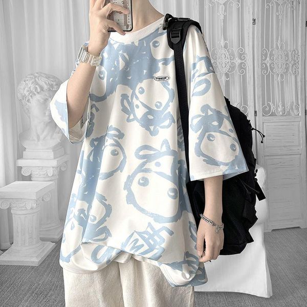 

men's t-shirts 2021 print short sleeve t shirt men tshirt male summer cotton t-shirt casual fashion funny clothing homme, White;black