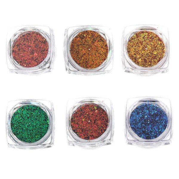 

nail glitter 6 pcs powder diy art tools sequin accessories, Silver;gold