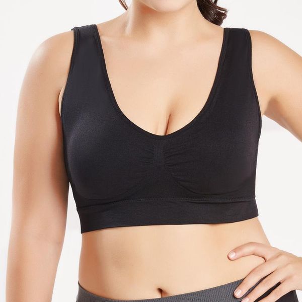 

gym clothing women pure color plus size ultra-thin large bra sports full cup training gradient breathable bras #25, White;black