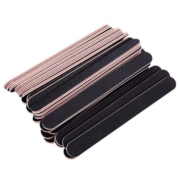 

10pcs black double-sided 100/180 replacement sandpaper nail file cushioning polishing block art tool buffer files