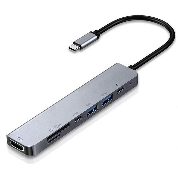

hubs 7 in 1 type-c hub hd-mi+usb3.0*2+pd+ usb c+sd+tf port c expansion dock lap