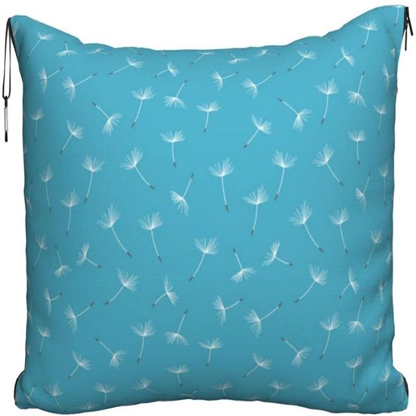 

blankets dandelion blue travel pillow blanket two-in-one backpack strap and compact airplane bag waist support 60x43 inches