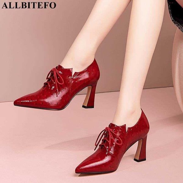 

allbitefo natural genuine leather women heels shoes fashion high heel shoes party wedding shoes high heels talons hauts femme 210611, Black