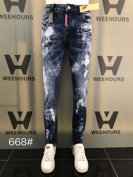 

blue jeans style high street letters graffiti art fashion classic designer ladies pants 668-666