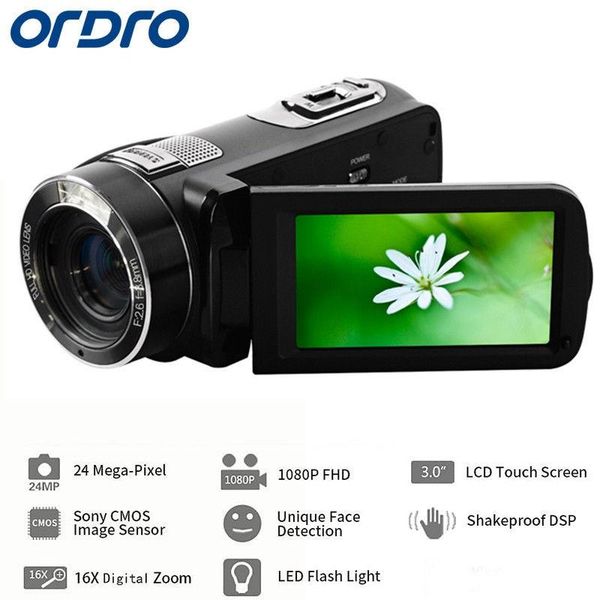 

ordro z8 plus 1080p full hd digital video camera 24mp 16x option zoom cmos anti-shake camcorder with 3.0 inch touch screen camcorders