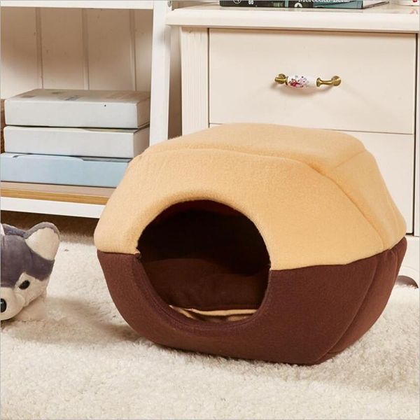 

super soft short plush yurt shape pet house dual use kennel nest with cushion for puppy dogs cats s m l sizes available kennels & pens