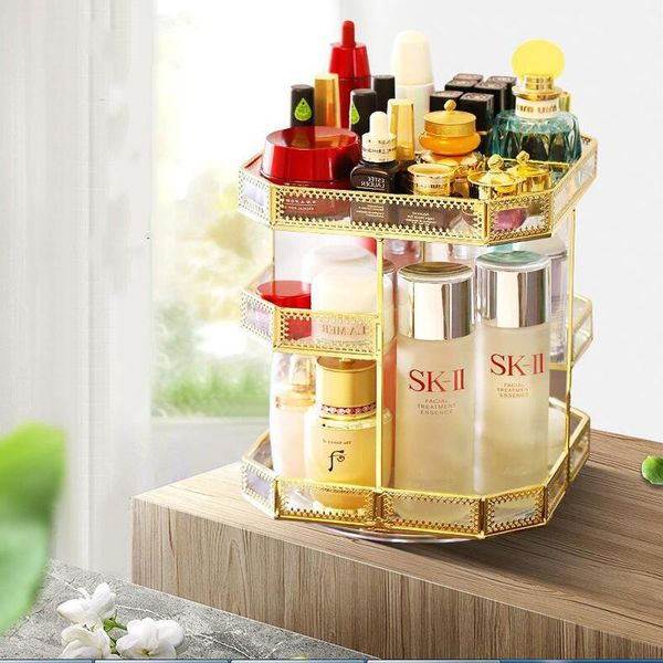 

bathroom storage & organization rotating cosmetic box deskskin care product makeup brush display stand lipstick finishing rack
