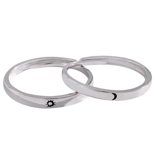 

wedding rings fashion 2021 sun and moon couple ring simple love for men women jewelry gift anillos, Slivery;golden