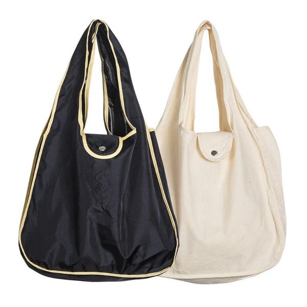 

storage bags style portable foldable supermarket shopping bag large capacity cloth tote pure cotton folding