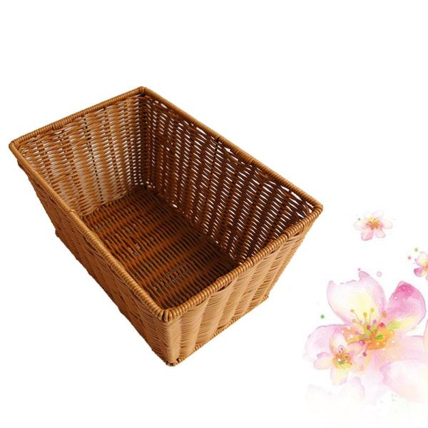 

storage baskets 1pc imitated rattan basket simulated weaving bread store snack container supermarket shelves disp