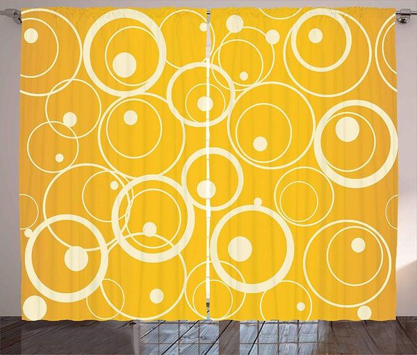

curtain & drapes vintage yellow curtains circles and dots monotone geometric shapes with background living room bedroom home window decor