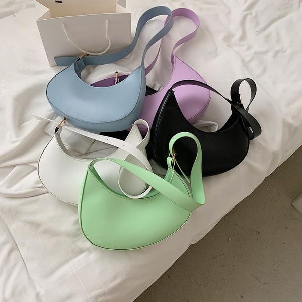 

evening bags half moon design pu leather shoulder bag crescent armpit small underarm handbags clutch vintage tote purse