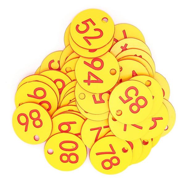 

garden decorations 50pcs beehive tag abs round numbered sign labels with hole livestock for beekeeping animal husbandry accessory red+yellow