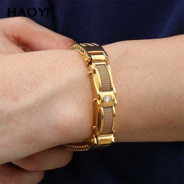 13mm Herren Armbänder Mode Freunde Armband Männer mit Magnetverschluss Männlich Schmuck Gold Edelstahl Herren 211124