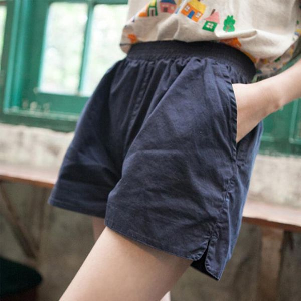 

t shirts arrival summer fashion women elastic waist loose all-matched casual short femme cotton shorts plus size s886 e10x, White