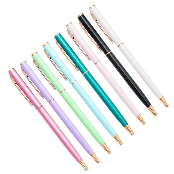 

ballpoint pens delicate rotatable pen twist to open close for teacher business women, Blue;orange