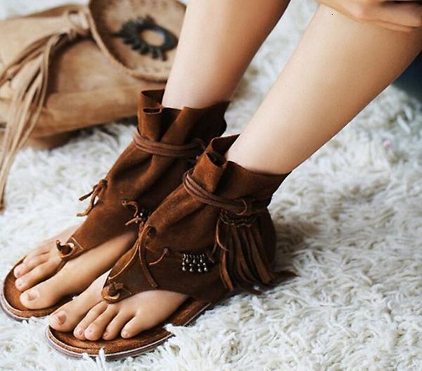 

sandals brown summer suede sandals for women flat-lace with pomegranate style shoes women's dress 30e3, Black