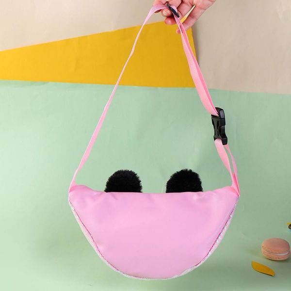 

cute panda kids cartoon waist bag girls sequins fanny pack christmas gift 28gd