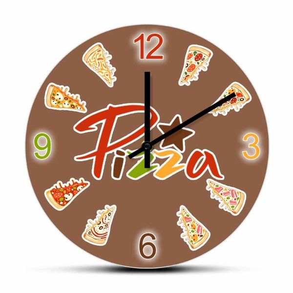 

wall clocks italy pizza slice printed clock pizzaman home dÃ©cor kitchen restaurant pizzeria art maker gifts