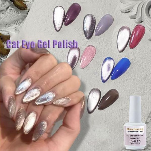 

nail gel 15ml cat's eye art polishing soaking glitter polish glue potherapy tool accessories, Red;pink