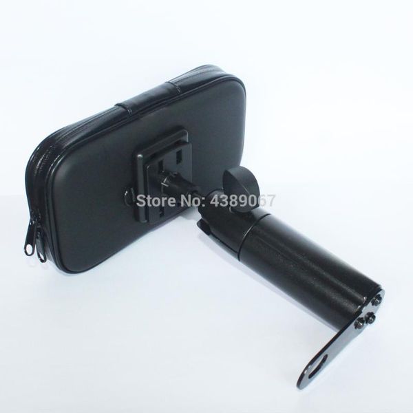 

cell phone mounts & holders motorcycle scooter mirror rear view mount holder stand with waterproof zipper case for phones