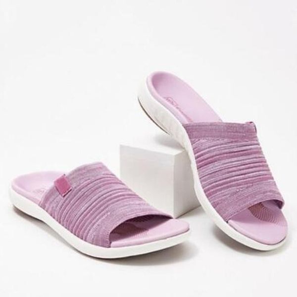 

sandals women's summer ladies knitting comfort footwear female solid casual home outdoors flats shoes woman fahsion2021, Black