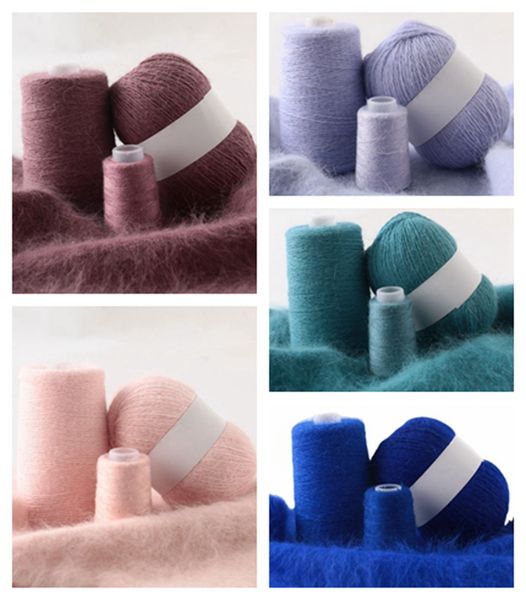 50 g/set lungo peluche visone filato di cashmere filo per maglieria a mano di alta qualità per donna cardigan sciarpa colori mang adatti