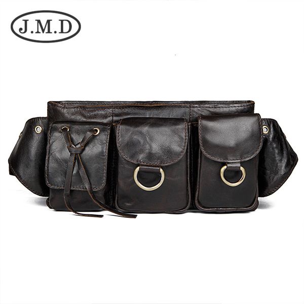 

pockets jmd head leather men's waist bag korean casual 3014