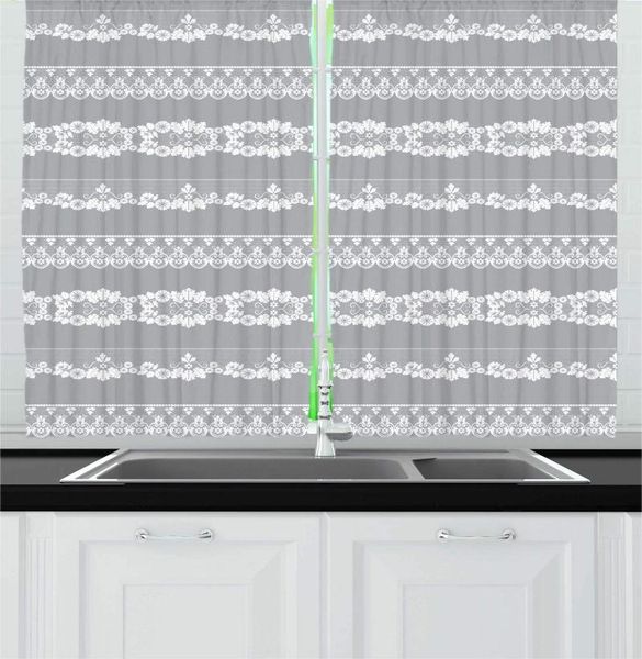 

curtain & drapes pale purpleblue white vintage kitchen curtains horizontally designed hand drawn like floral inspired classic motifs for