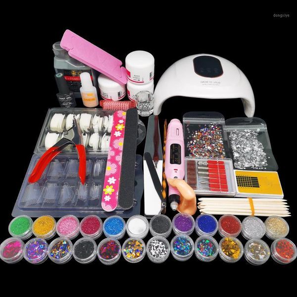 

acrylic nail kit with manicure machine set for building tools sets wiht powder all armor removal art kits1