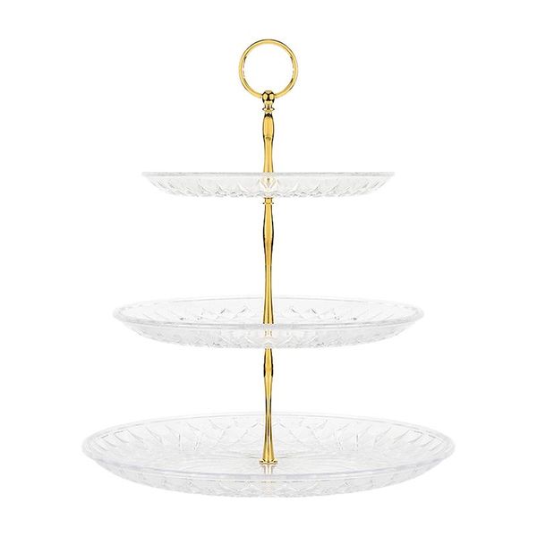 

other bakeware 3 tiers clear large capacity cake stand wedding serving platter fruit plate dessert display reusable plastic party round