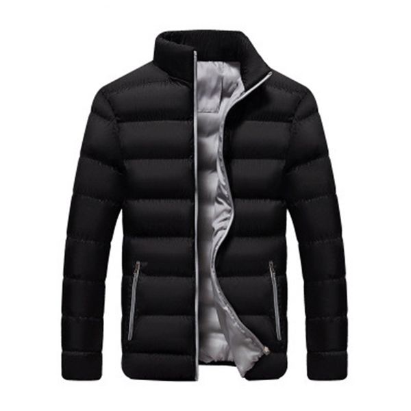 

size 4xl 5xl mens jackets winter parka men fashion slim thin and light coats casual windbreak warm jackets men, Black