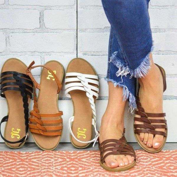 

ladies sandals thick-soled wedge slippers stitching summer shoes open toe casual beach fashion all-match, Black