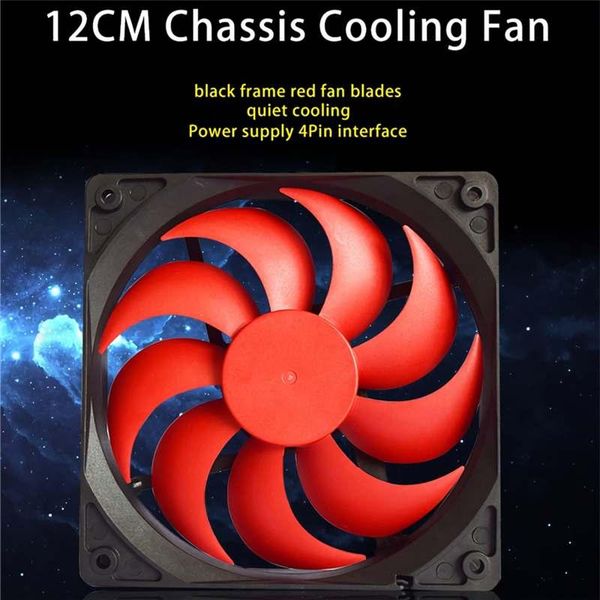 

120mm deskcomputer chassis cooling fan quiet 3pin 4pin interface d-type power connector pc case abs cooler radiator fans & coolings