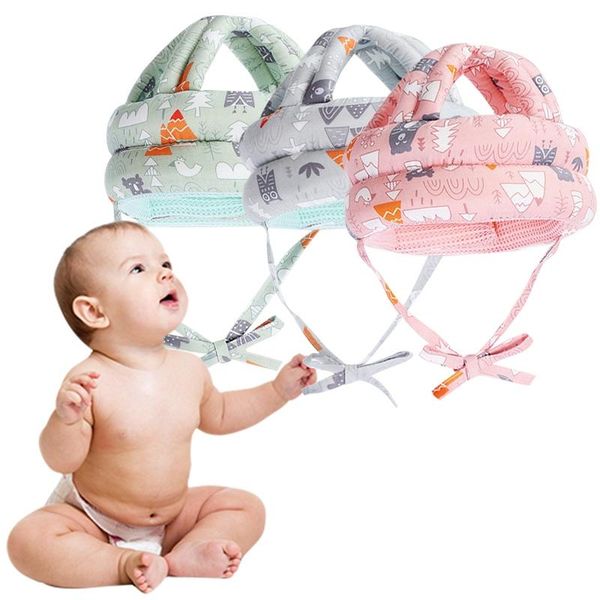 

caps & hats baby safety helmet boys girls protective hat adjustable toddler cap learn to walk breathable head protection helmets, Yellow