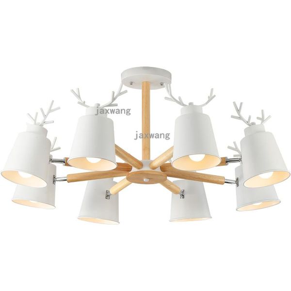 

ceiling lights nordic led iron light living room bedroom antlers study lamp dining reading el hall decor