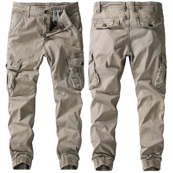 

women's pants & capris men spring autumn pure cotton work trousers mens cargo fashion clothing military multi-pockets army 0iv3, Black;white