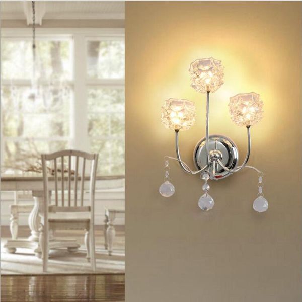 

wall lamp modern simple bedside bedroom led living room creative crystal aisle lights fixture light